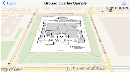 A floorplan pinned over the basemap